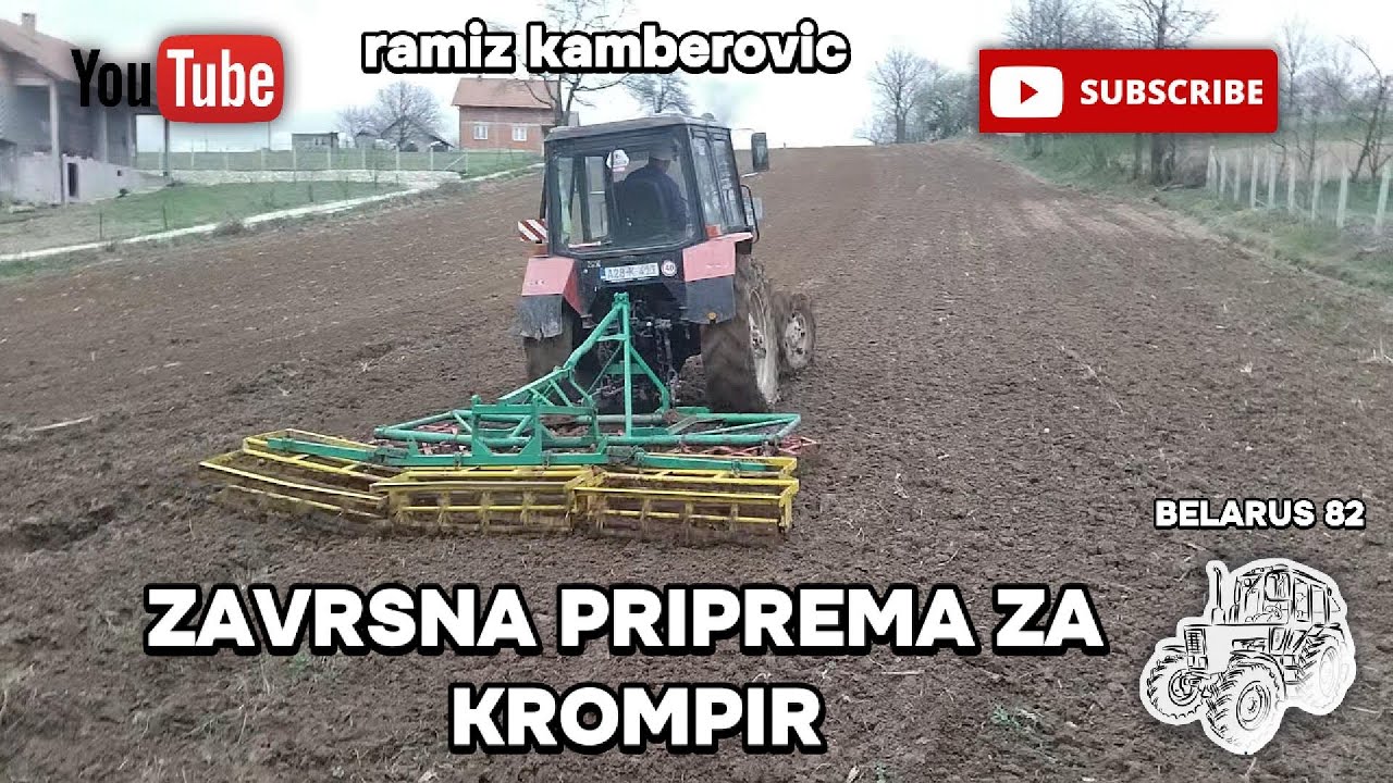 PARCELA JAKO VLAŽNA BLATNJAVA , ZAVRŠNA PRIPREMA PARCELE ZA KROMPIR SA ...