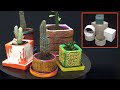 DIY Amazing Flower Pots | How to make a flower pot from a cardboard box and putty