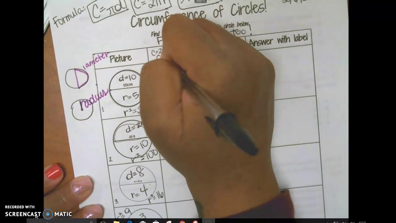 Finding Circumference and Area - YouTube
