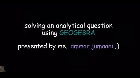 watch me so effortlessly solve for a math problem using geogebra