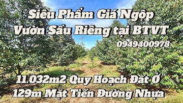Chủ vườn cần tiền bán rẻ Vườn Sầu Riêng đang thu mạnh, mặt tiền đường nhựa, quy hoạch đất ở tại BRVT