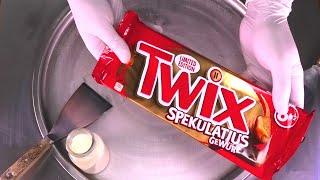 Twix Ice Cream Rolls Twix Spekulatius Rolled Fried Ice Cream With Chocolate And Caramel Asmr