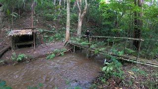 สร้างสะพาน..!! ด้วยมีดเล่มเดียว! | Building a bridge with one knife! [ Jungle creative ]