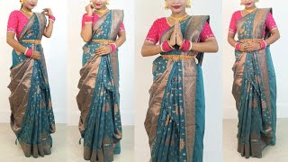 Atpoure Saree Draping For Durga puja 2022 | Durga Puja Atpoure Saree Style