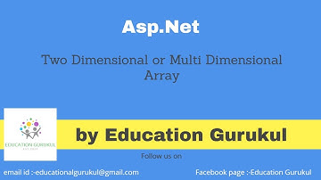 Two Dimensional or Multi Dimensional array in ASP.NET | ASP.NET tutorials | Education Gurukul