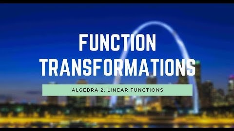 An Introduction to Function Transformations