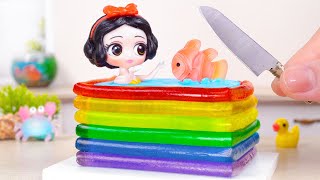 beautiful miniature rainbow cake decorating awesome tiny snow white with swimming pool jelly cake