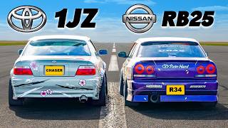 Nissan R34 V Toyota Jzx100 Drag Race