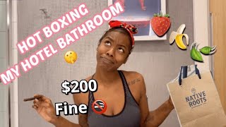 HOTBOXING MY HOTEL BATHROOM | NATIVE ROOTS CANNABIS COMPANY HIGHEST THC STRAIN