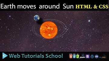 The Earth moves around the Sun animation - HTML & CSS | Web Tutorials School