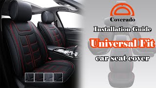 COVERADO | Car Seat Covers Installation |  Waterproof Faux Leather Seat Protection| Universal Fit