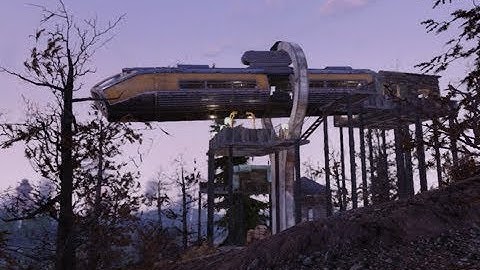 Fallout 76 camp build around monorail.