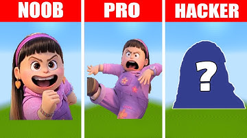 Turning Red - Abby Park Pixel Art in Minecraft - How to Draw? NOOB vs PRO vs HACKER