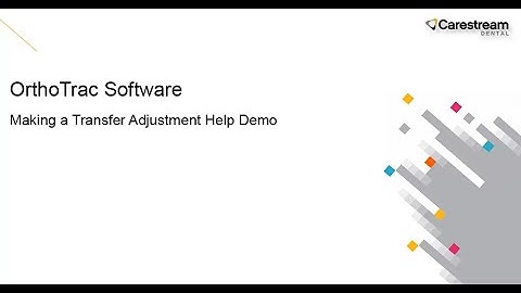 OrthoTrac: Making a Transfer Adjustment Help Demo