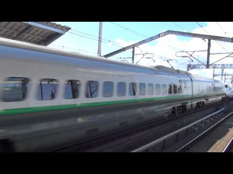 E3系つばさ＋E2系やまびこ　那須塩原駅　超高速通過