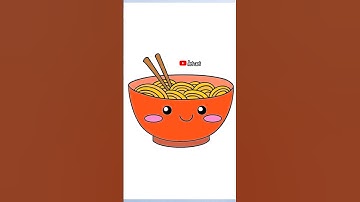 How to draw easy cute noodles bowl #shorts #kids #kidslearning #kidsdrawing