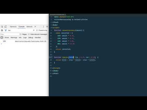 21   Destructuring Functions   Multiple returns and named defaults