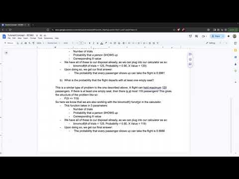 Tutored Concept IEE380 - Binomial Distribution