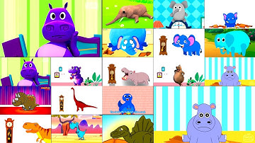 Karton Fx: Hickory Dickory Dock || 6 Elephant, 5 Hippo & 6 Dino In 2 Big Screen || Effect Tutorial