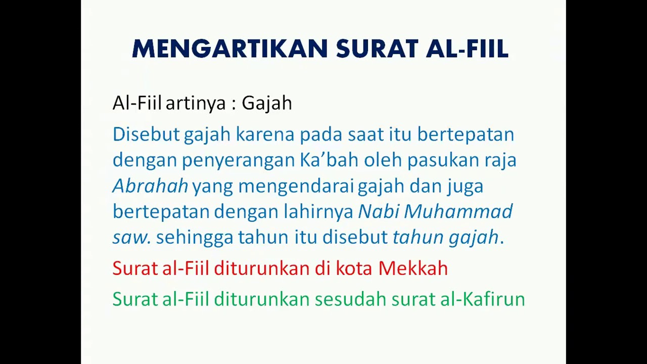 Surah al fil diturunkan di