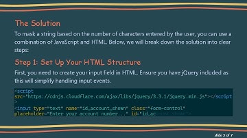 How to Mask Input Strings Dynamically in JavaScript