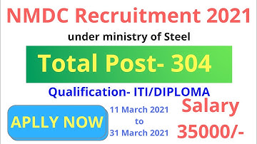 NMDC Recruitment 2021| NMDC online apply| NMDC Bharti 2021| NMDC online form kaise bhare