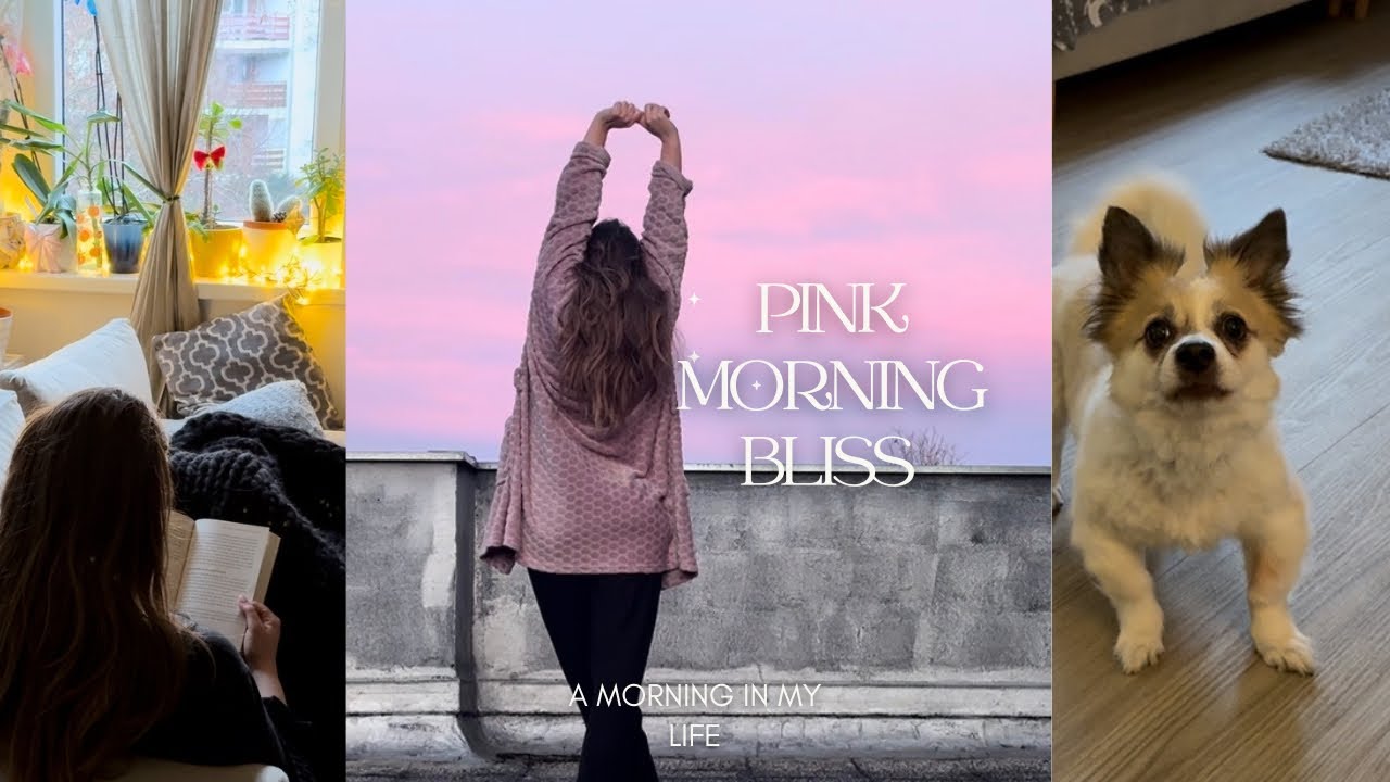 A Soft Morning in Croatia | Pink sky, Reading, Breakfast & Dog Chaos🐶