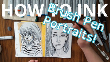 How to Draw Portraits With Just Grayscale Ink or Brush Markers