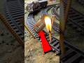 🔥🚂😱 train vs steel razor blockade...  #train #locomotive #shorts