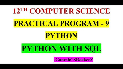 12th std computer science || practical program 9 || Python with SQL ||  Database in Python in Tamil