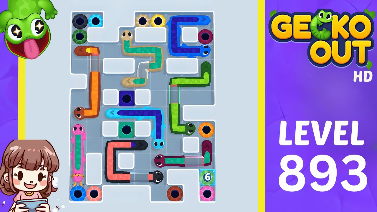 Прохождение уровня 893 игры Gecko Out.