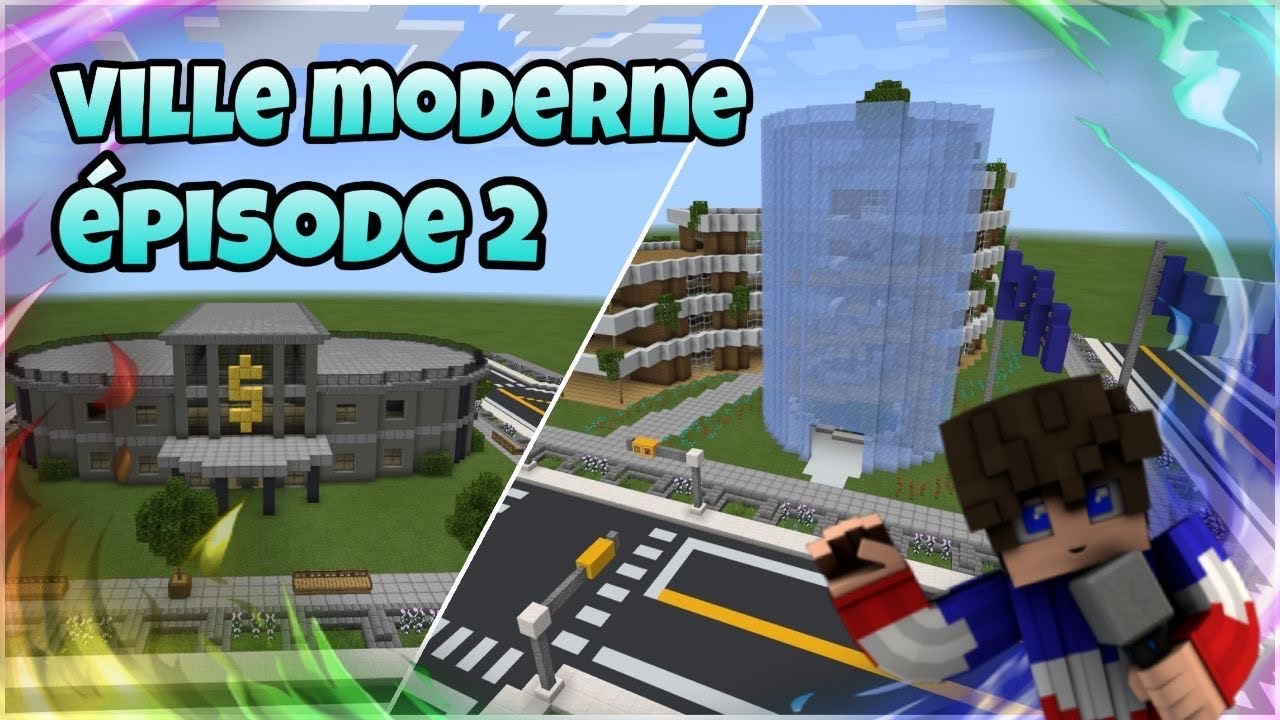 Minecraft construction ville moderne #2 MAIRIE + BANQUE - YouTube