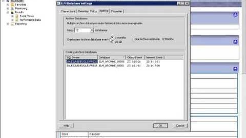 Archive Database Setup - ELM Server Monitoring and Event Log Management