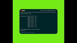 Python pandas - Turn dictionary to DataFrame