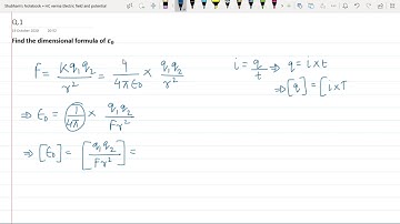 HC Verma solutions electric field and potential: Q.1- Find the dimensional formula of ε0