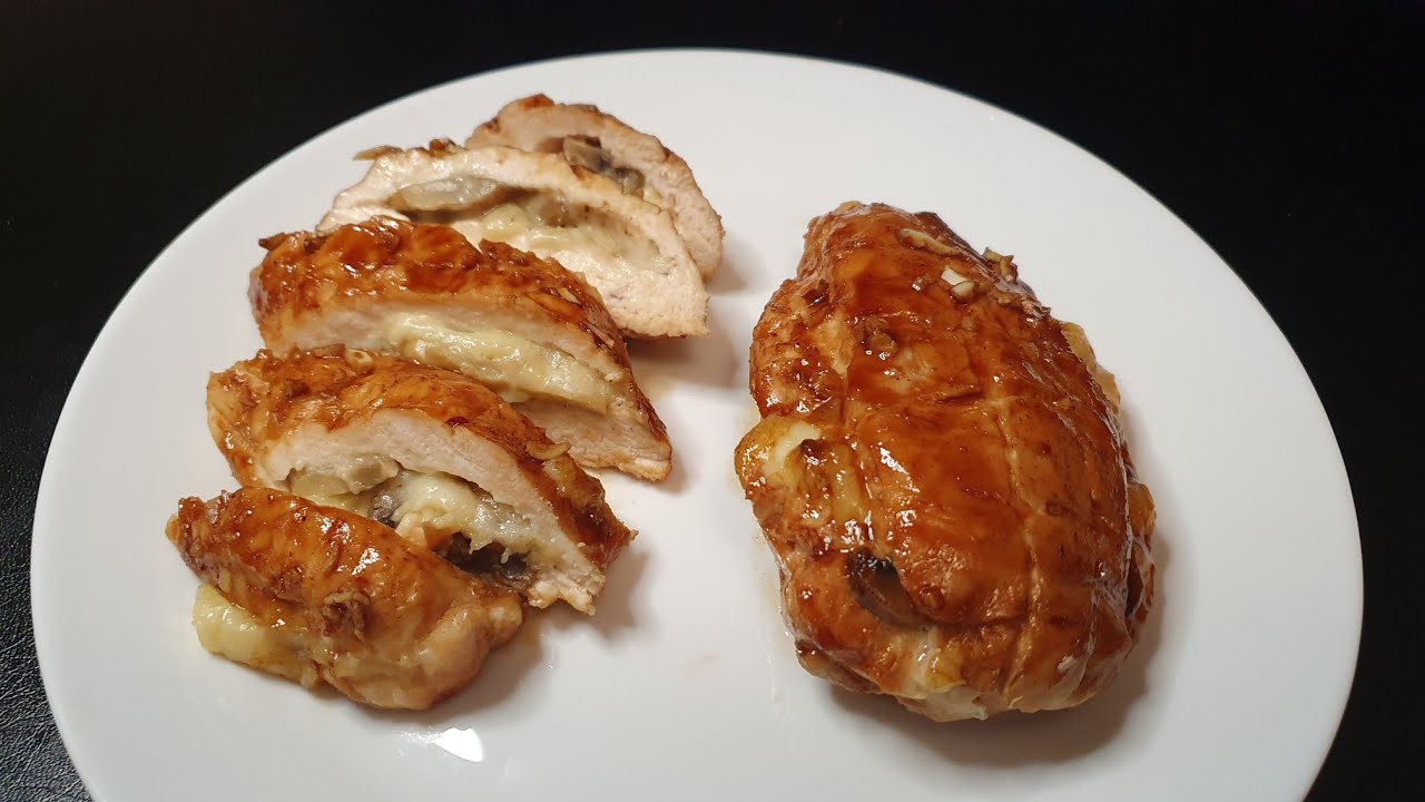 Рецепт запеченной куриной грудки с грибами (Кето, низкоуглеводная ...