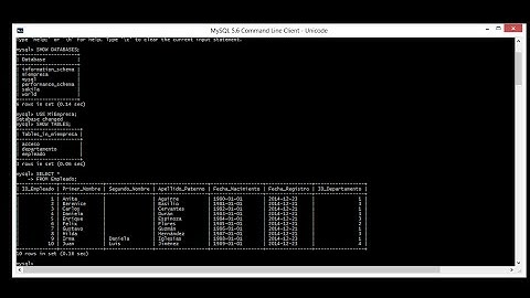 SQL básico con MySQL utilizando la línea de comandos