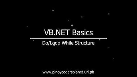 VB NET Basics:  Do/Loop While Structure