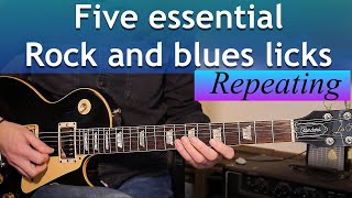 FIVE ESSENTIAL REPEATING GUITAR LICKS for ROCK and BLUES. screenshot 3