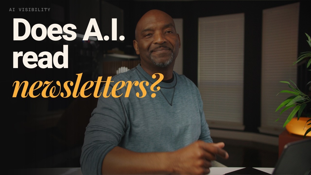Ron Davis on camera. TITLE: Does AI read newsletters? Five things AI loves to quote on your website