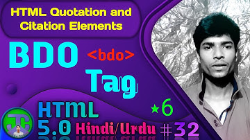 Html Bdo tag | HTML Quotation and Citation Elements Blockquote Tag in hindi/urdu | 2021 |#32