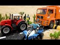 Mixer and friends stuck in mud: Save time get clean with Excavator, Tractors, Police Car | BIBO TOYS