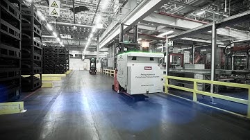 ek robotics x Miele | SMART MOVE AGV with cleaning module for autonomous cleaning of block storage