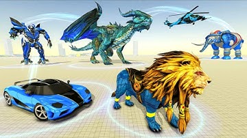 Elephant Vs Lion Robot Game: Android Gameplay