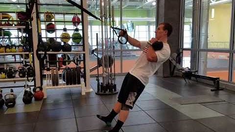 TRX one arm row w/ offset KB