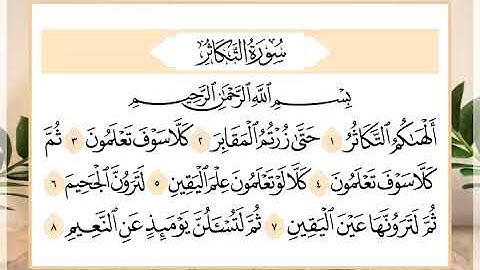 102 سورة التكاثر القارئ الشيخ حسن النخلي