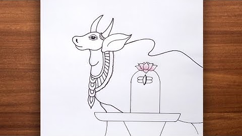 How to draw Shivling with Nandi / Easy Shivling Drawing / Mahadev drawing / Pencil Sketch 