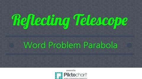Reflecting telescope. Word problem. Parabola