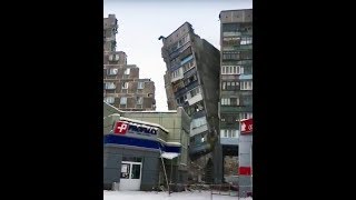 Снос седьмого подъезда после взрыва дома  в Магнитогорске