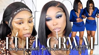 FULL GRWM: DATE NIGHT | SULTRY GLAM MAKEUP + HAIR PERFUME + SLEEK BOB + OUTFIT! | Ashley Devonna